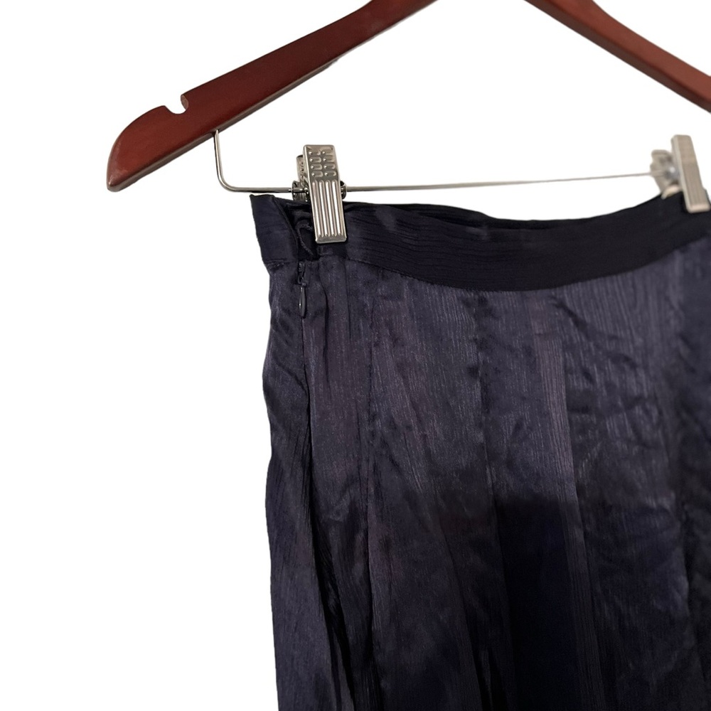 L’AGENCE Navy Pleated Slit Maxi Skirt - Picture 9 of 10